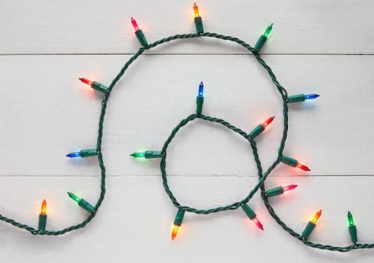 Green miniature christmas lights top